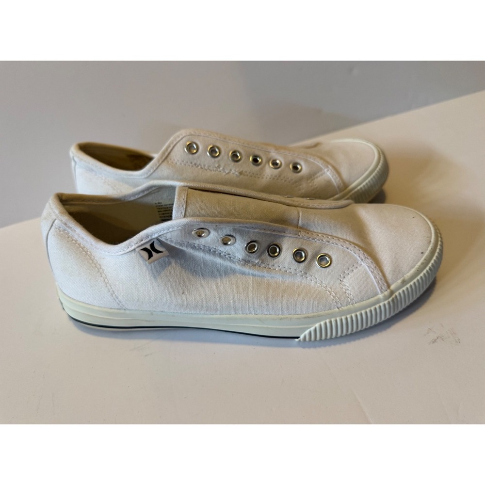 HURLEY Women's Chloe Slip-on Canvas Sneaker Shoes White size 6.5 PRE OWNED - Picture 3 of 7